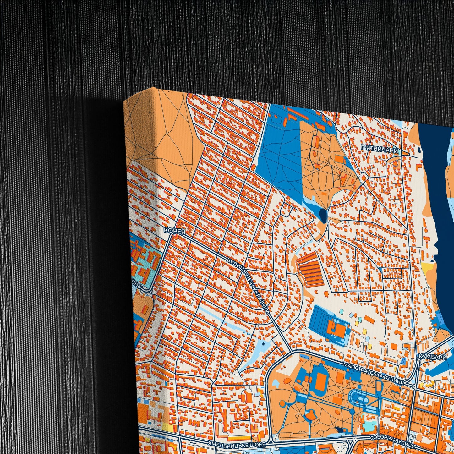 Вінниця Ukraine Colorful City Map Canvas Print Detail