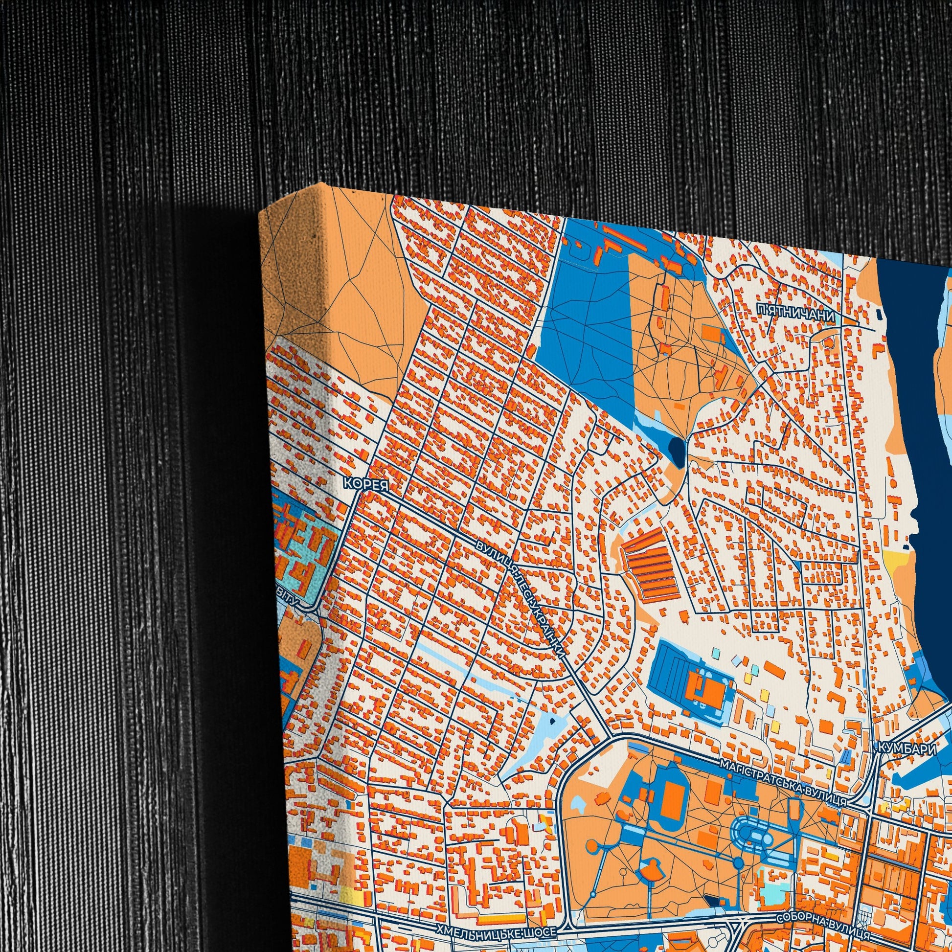 Вінниця Ukraine Colorful City Map Canvas Print Detail