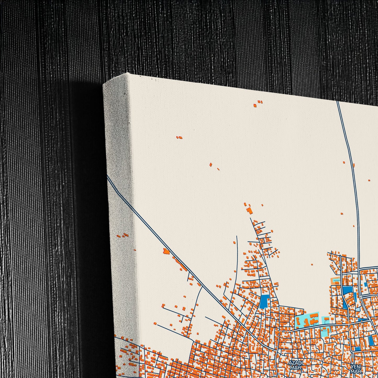 Viranşehir Turkey Colorful City Map Canvas Print Detail