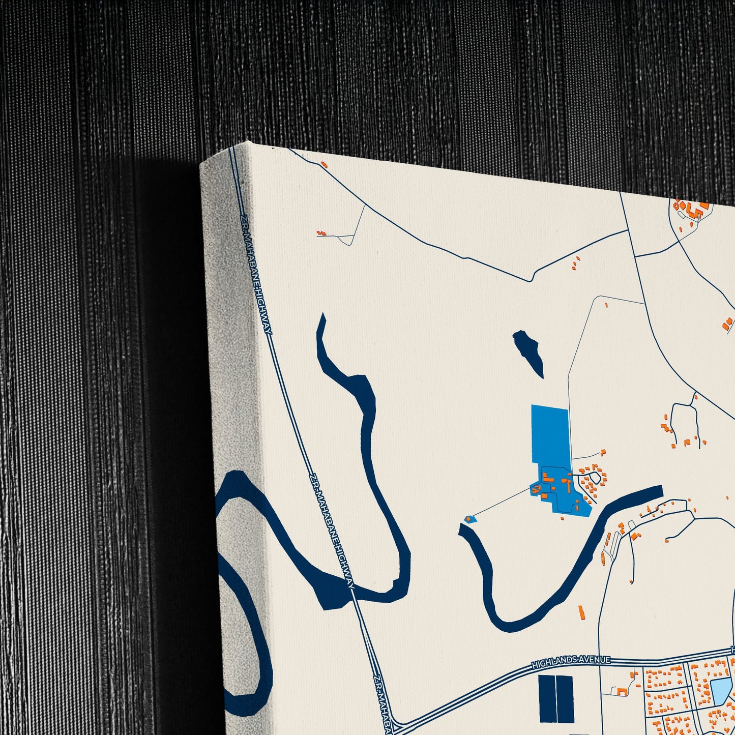 Virginia South Africa Colorful City Map Canvas Print Detail