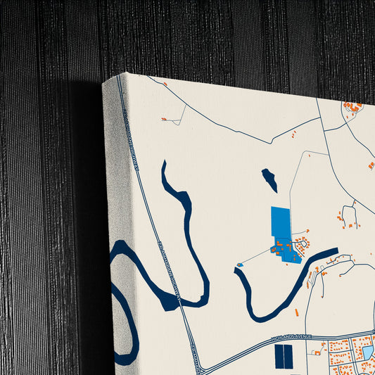 Virginia South Africa Colorful City Map Canvas Print Detail