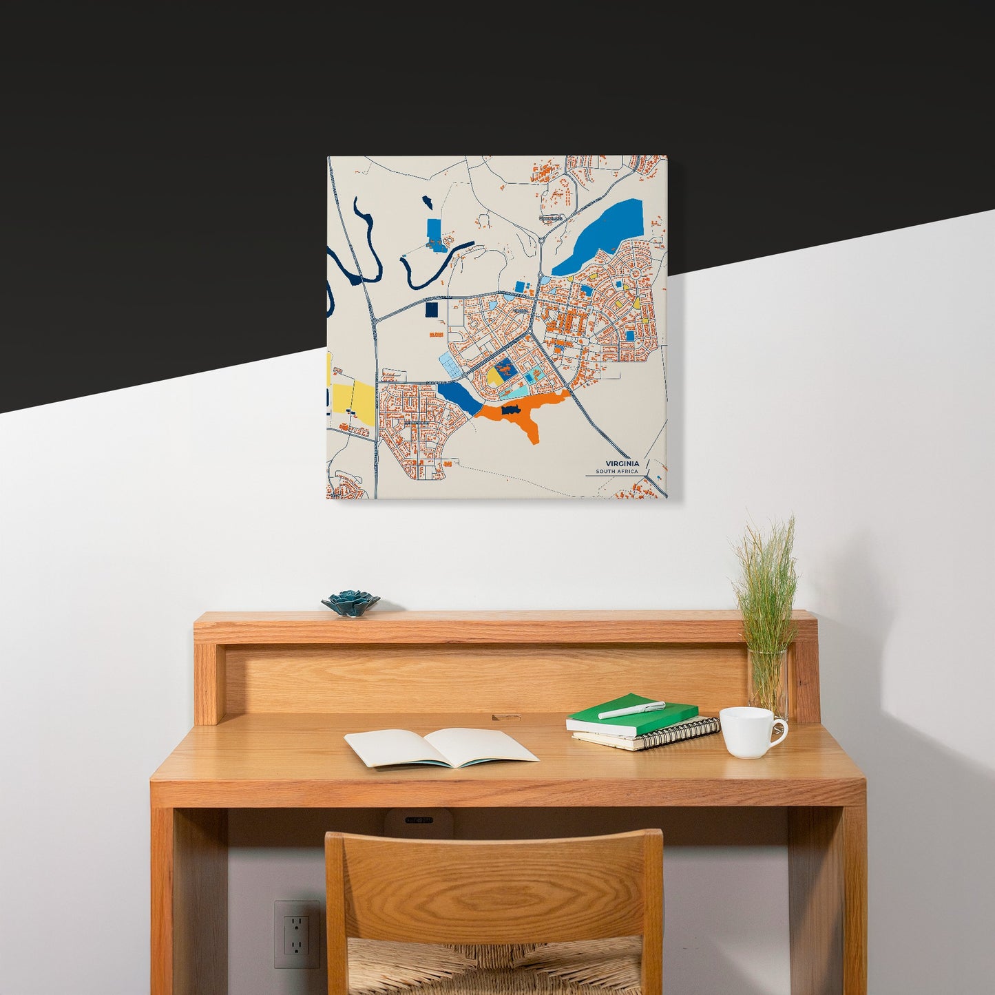 Virginia South Africa Colorful City Map Canvas Print Scene