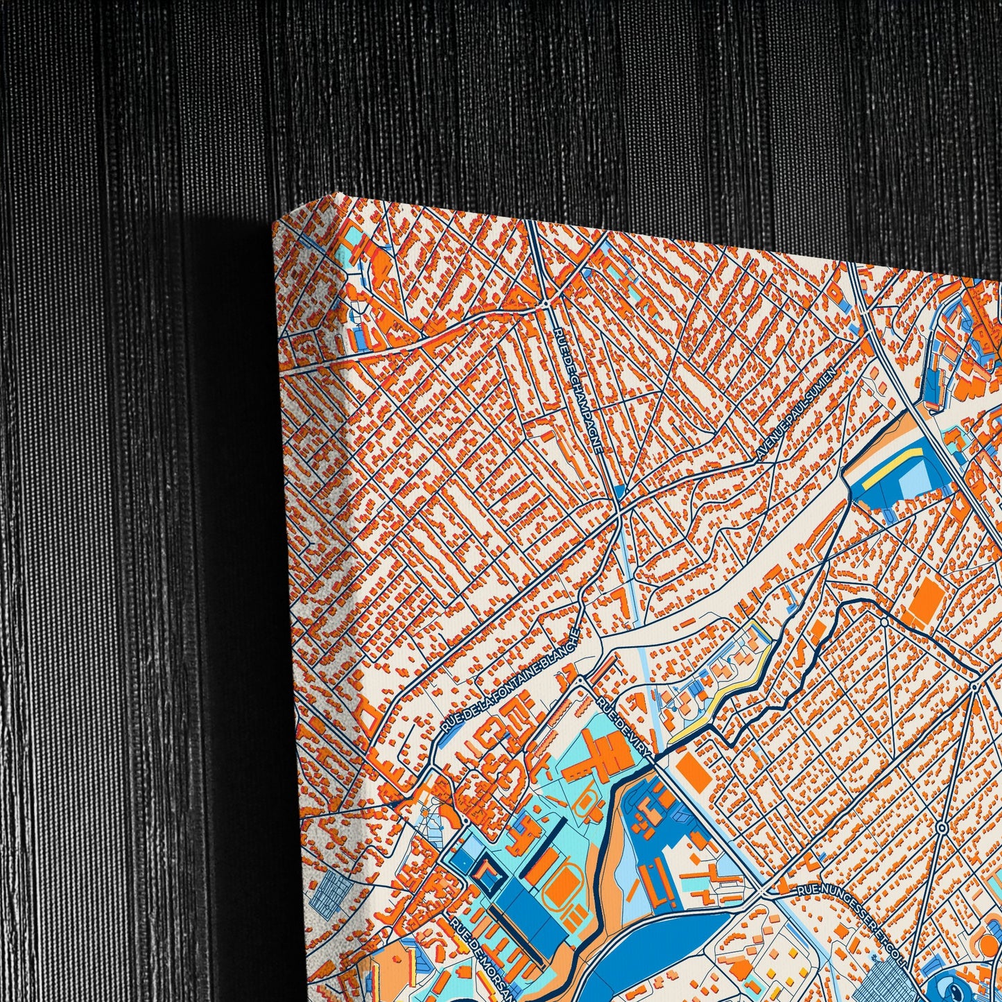 Viry-Châtillon France Colorful City Map Canvas Print Detail