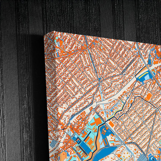 Viry-Châtillon France Colorful City Map Canvas Print Detail