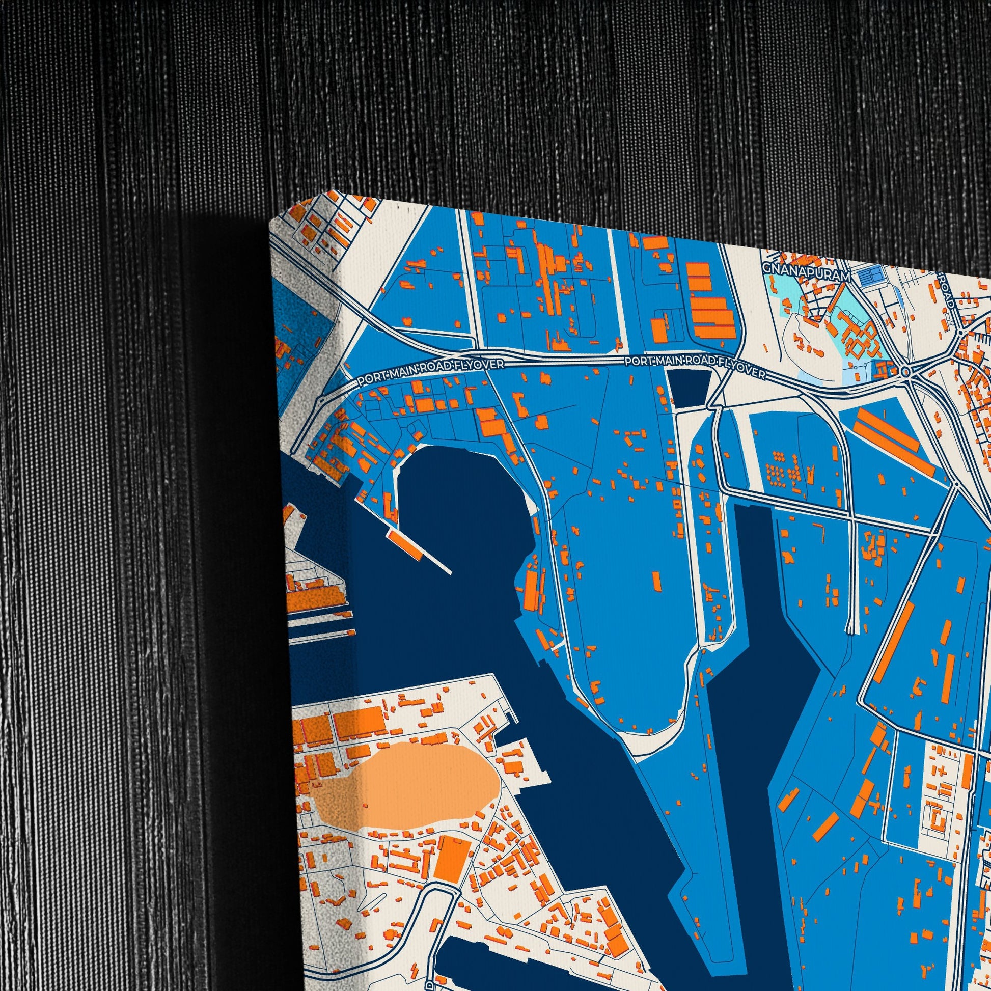 Visakhapatnam India Colorful City Map Canvas Print Detail