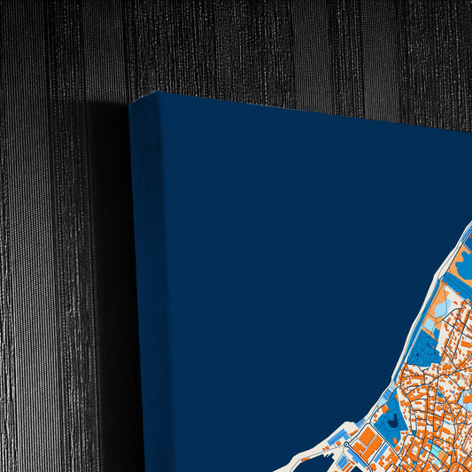 Visby Sweden Colorful City Map Canvas Print Detail