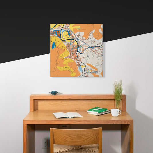 Visoko Bosnia And Herzegovina Colorful City Map Canvas Print Scene