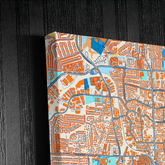 Vista California Colorful City Map Canvas Print Detail
