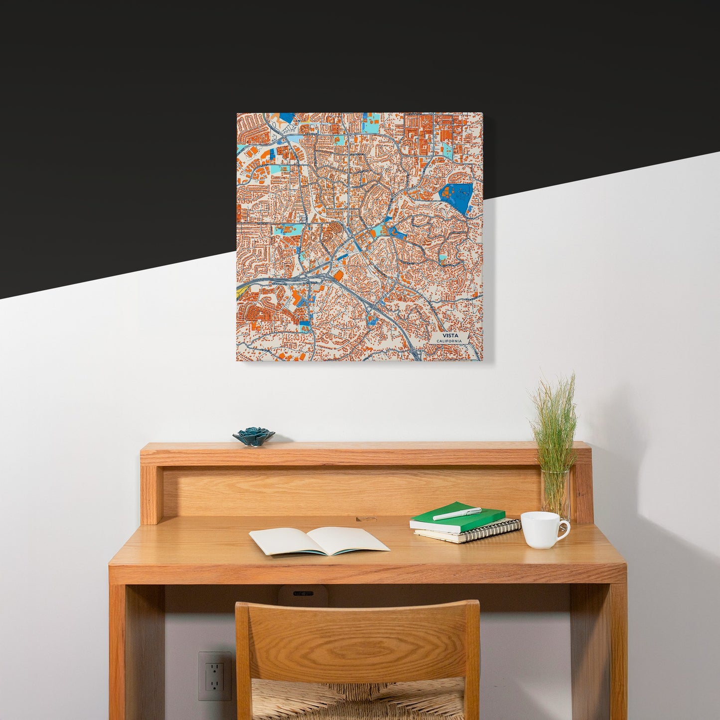 Vista California Colorful City Map Canvas Print Scene