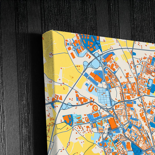 Viterbo Italy Colorful City Map Canvas Print Detail