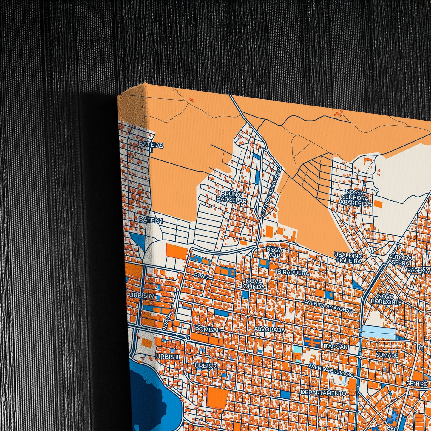 Vitoria Da Conquista Brazil Colorful City Map Canvas Print Detail