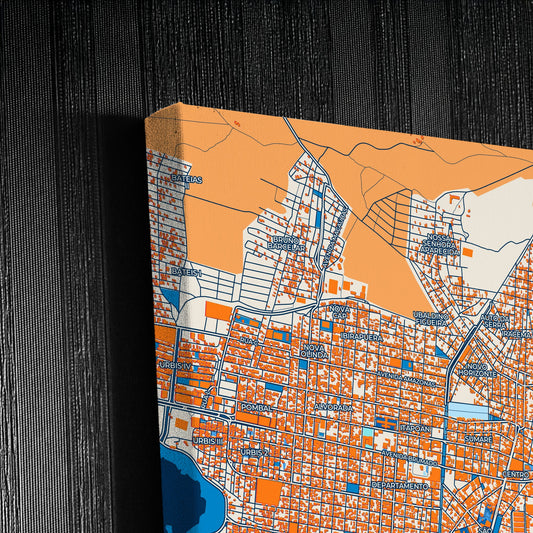 Vitoria Da Conquista Brazil Colorful City Map Canvas Print Detail