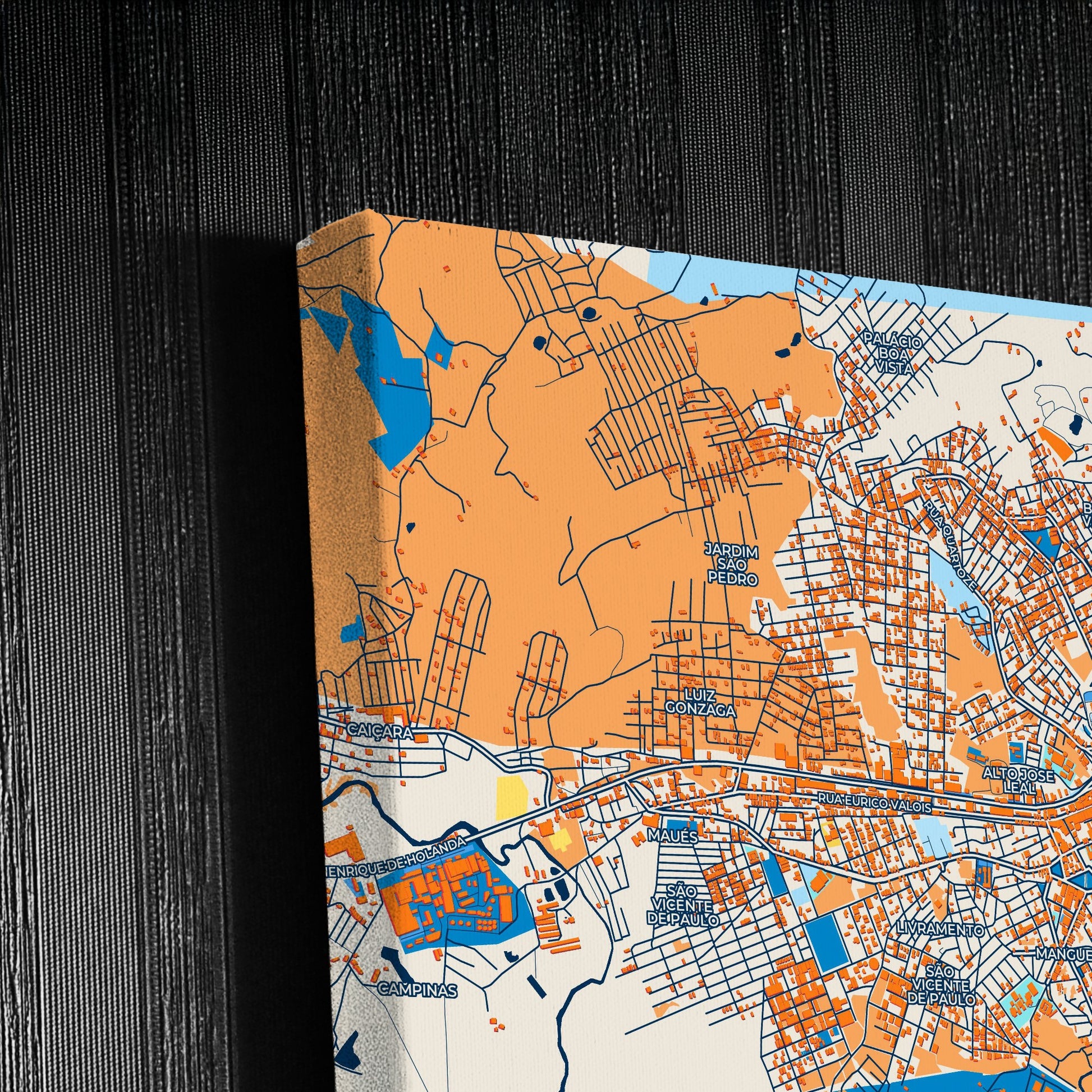 Vitoria De Santo Antao Brazil Colorful City Map Canvas Print Detail