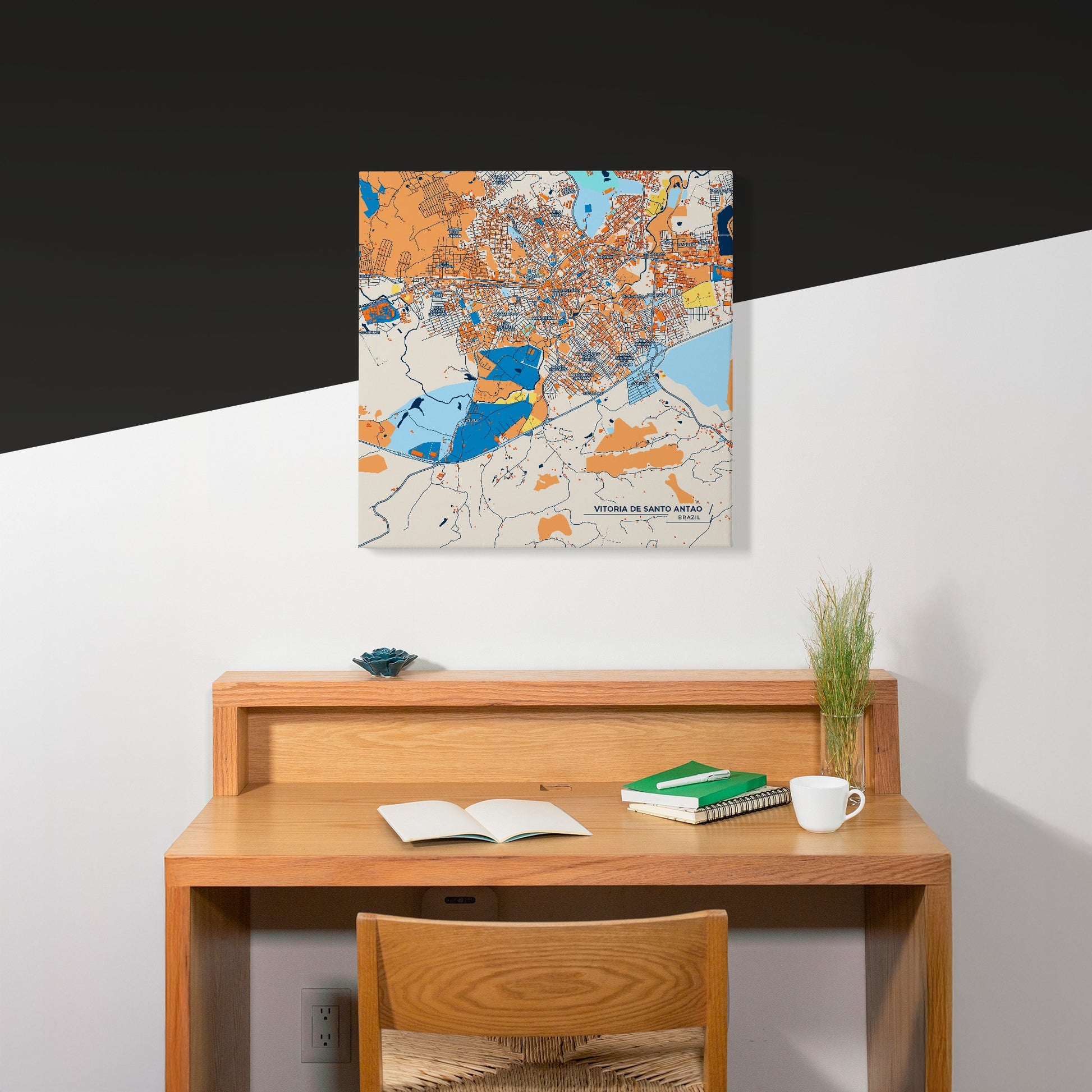 Vitoria De Santo Antao Brazil Colorful City Map Canvas Print Scene