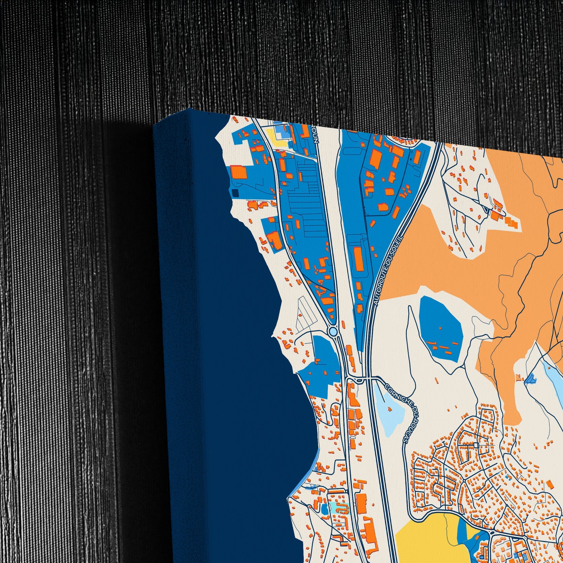 Vitrolles France Colorful City Map Canvas Print Detail