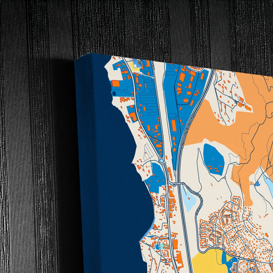 Vitrolles France Colorful City Map Canvas Print Detail