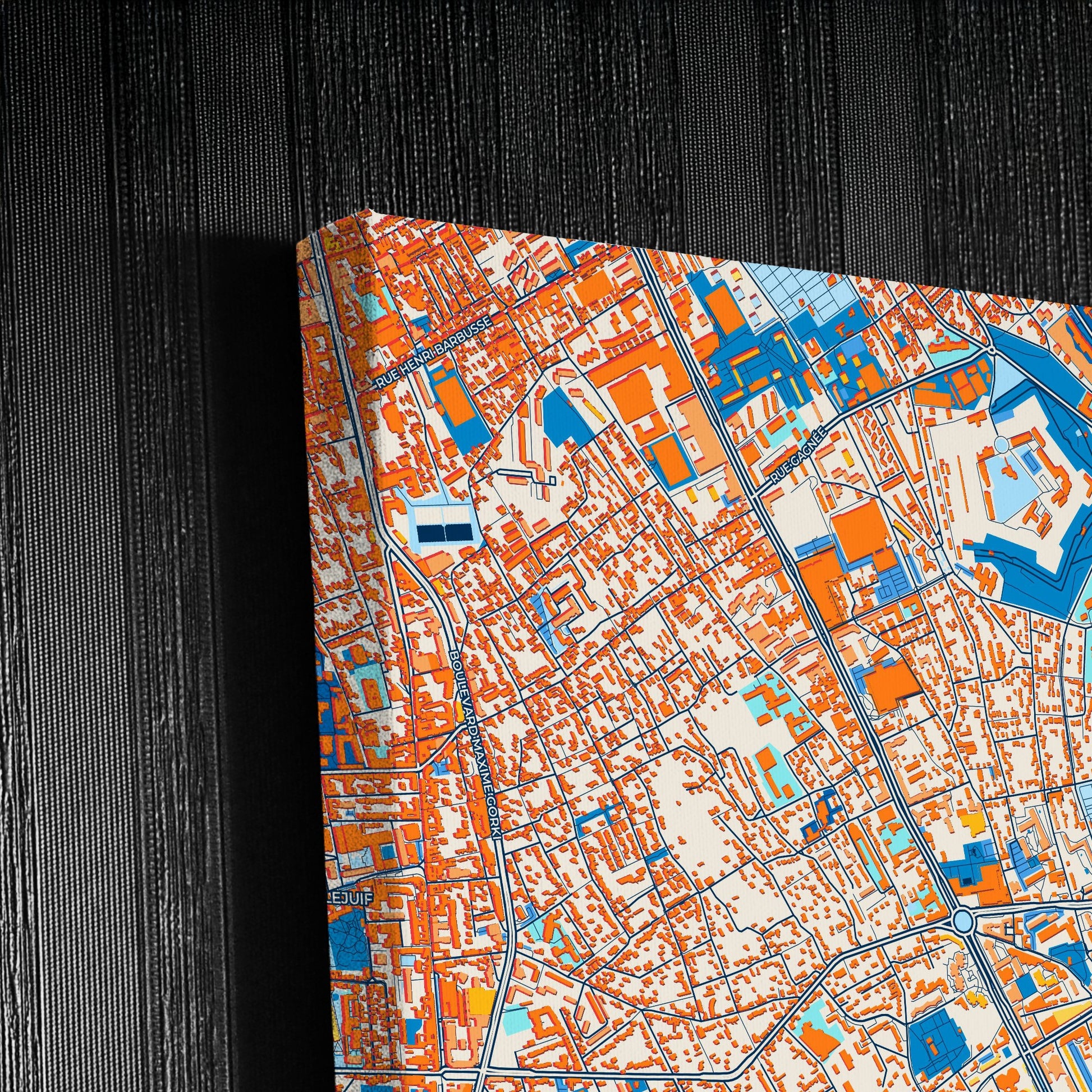Vitry-Sur-Seine France Colorful City Map Canvas Print Detail
