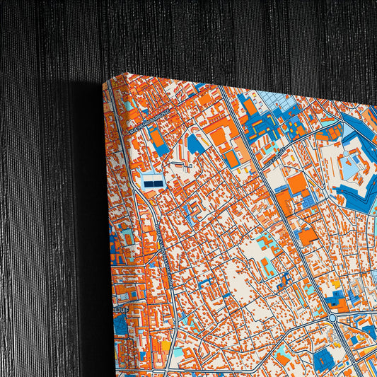 Vitry-Sur-Seine France Colorful City Map Canvas Print Detail
