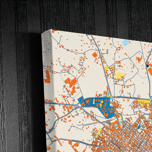 Vittoria Italy Colorful City Map Canvas Print Detail