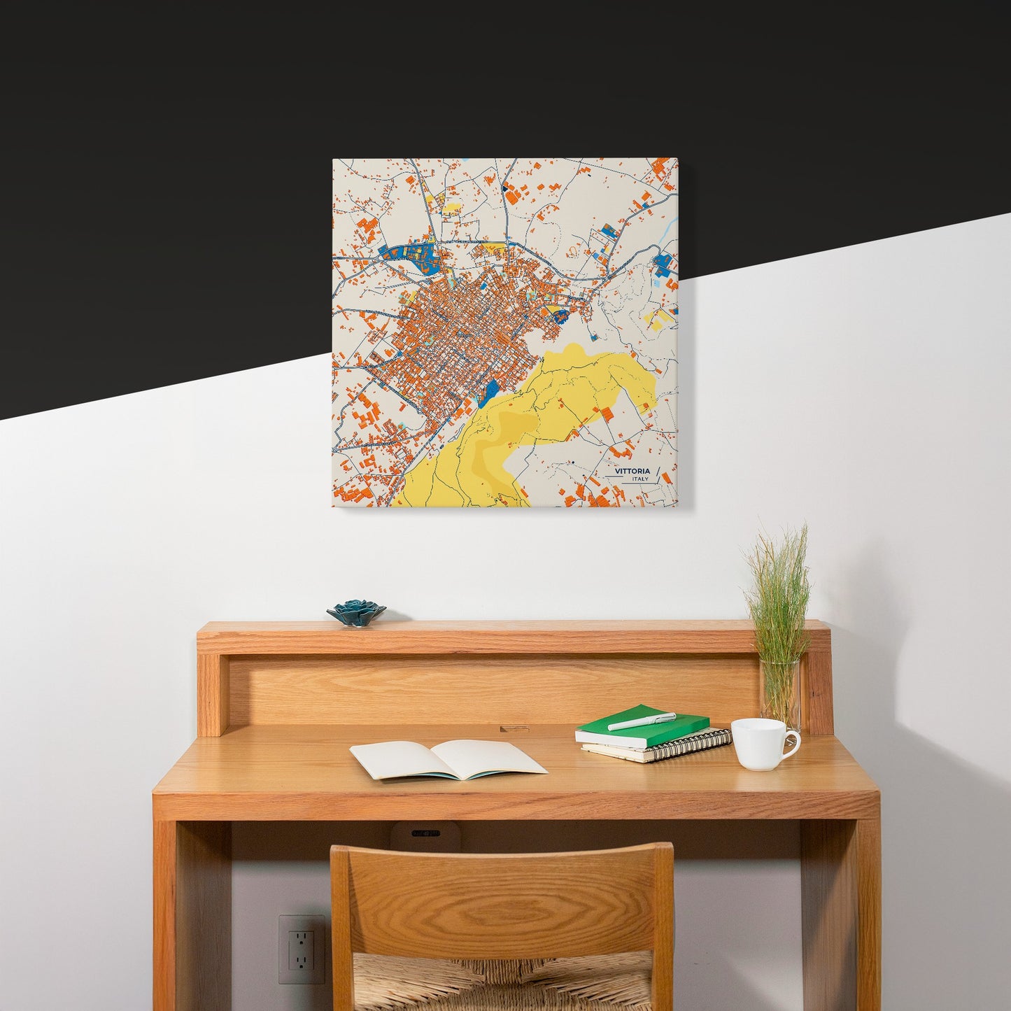 Vittoria Italy Colorful City Map Canvas Print Scene