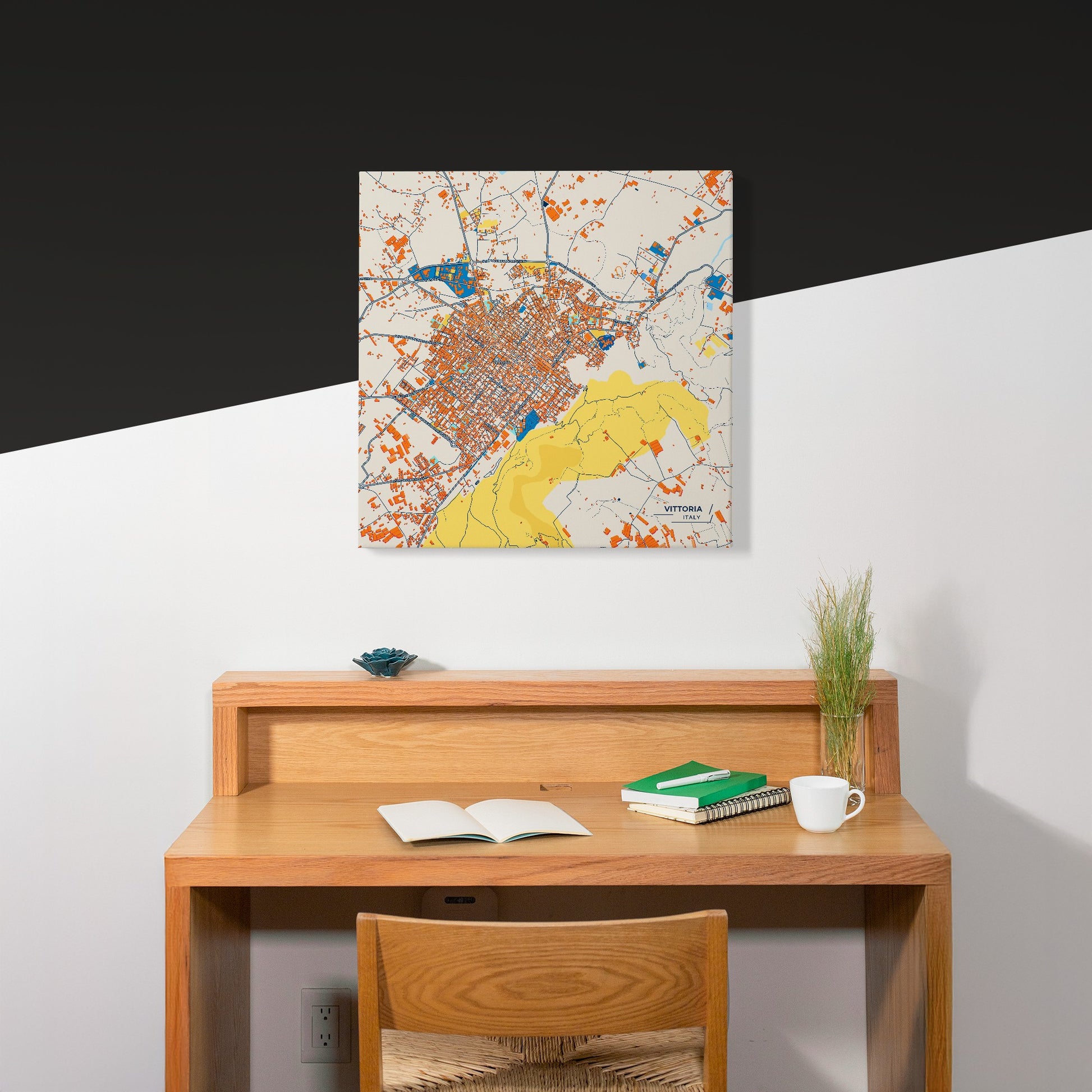 Vittoria Italy Colorful City Map Canvas Print Scene