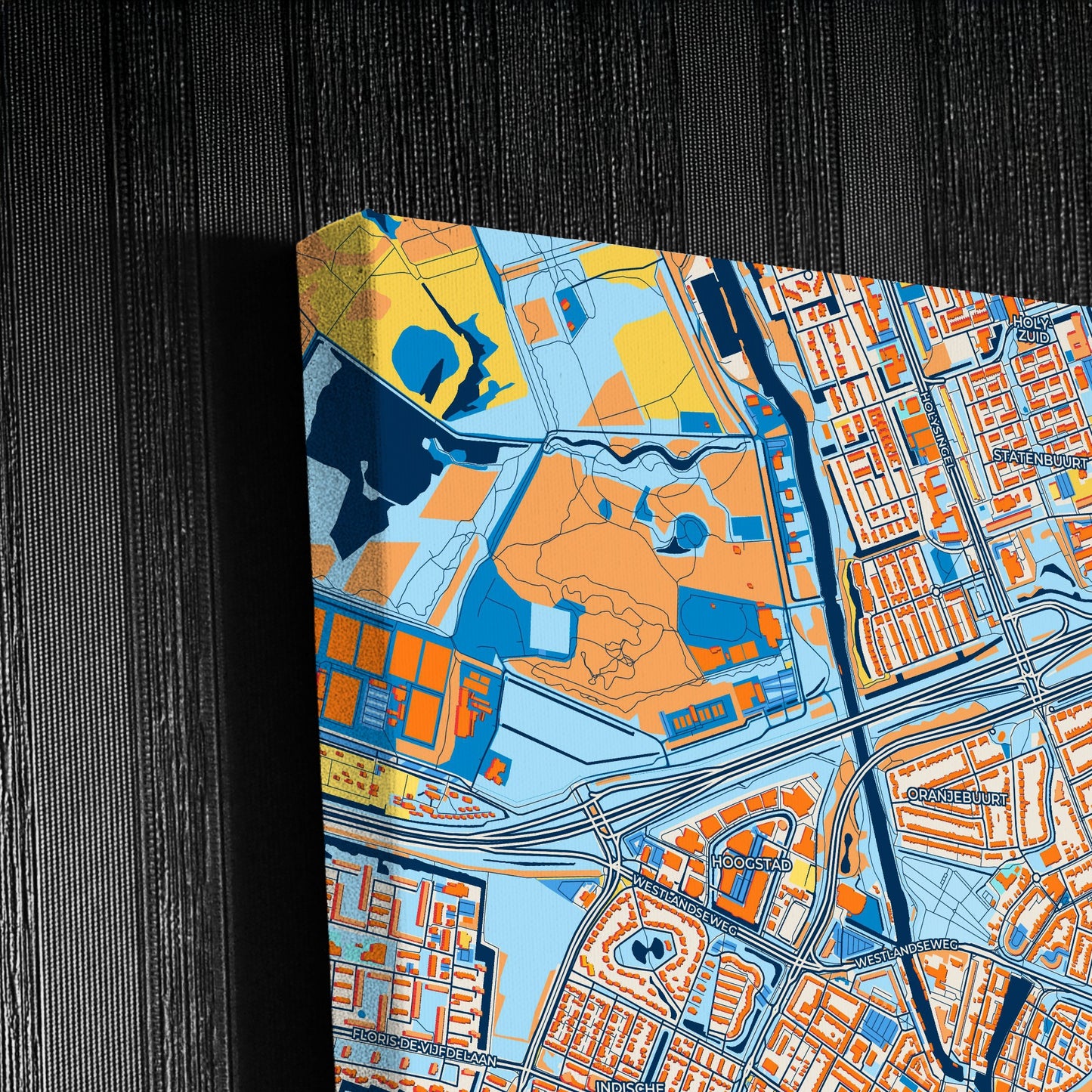 Vlaardingen Netherlands Colorful City Map Canvas Print Detail