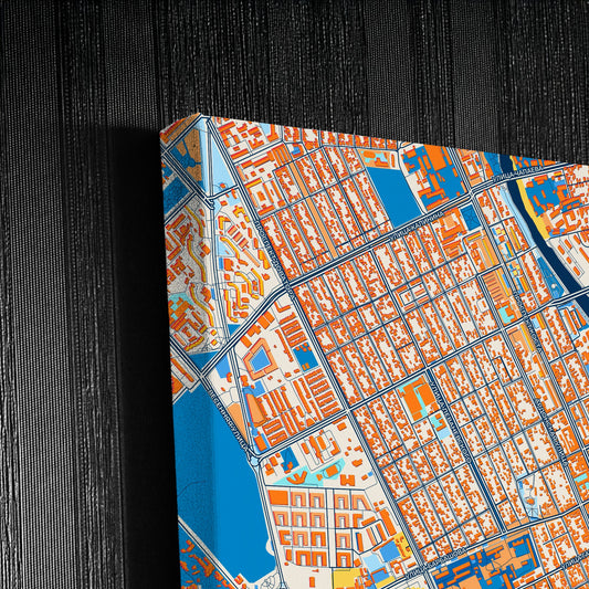 Владикавказ Russia Colorful City Map Canvas Print Detail