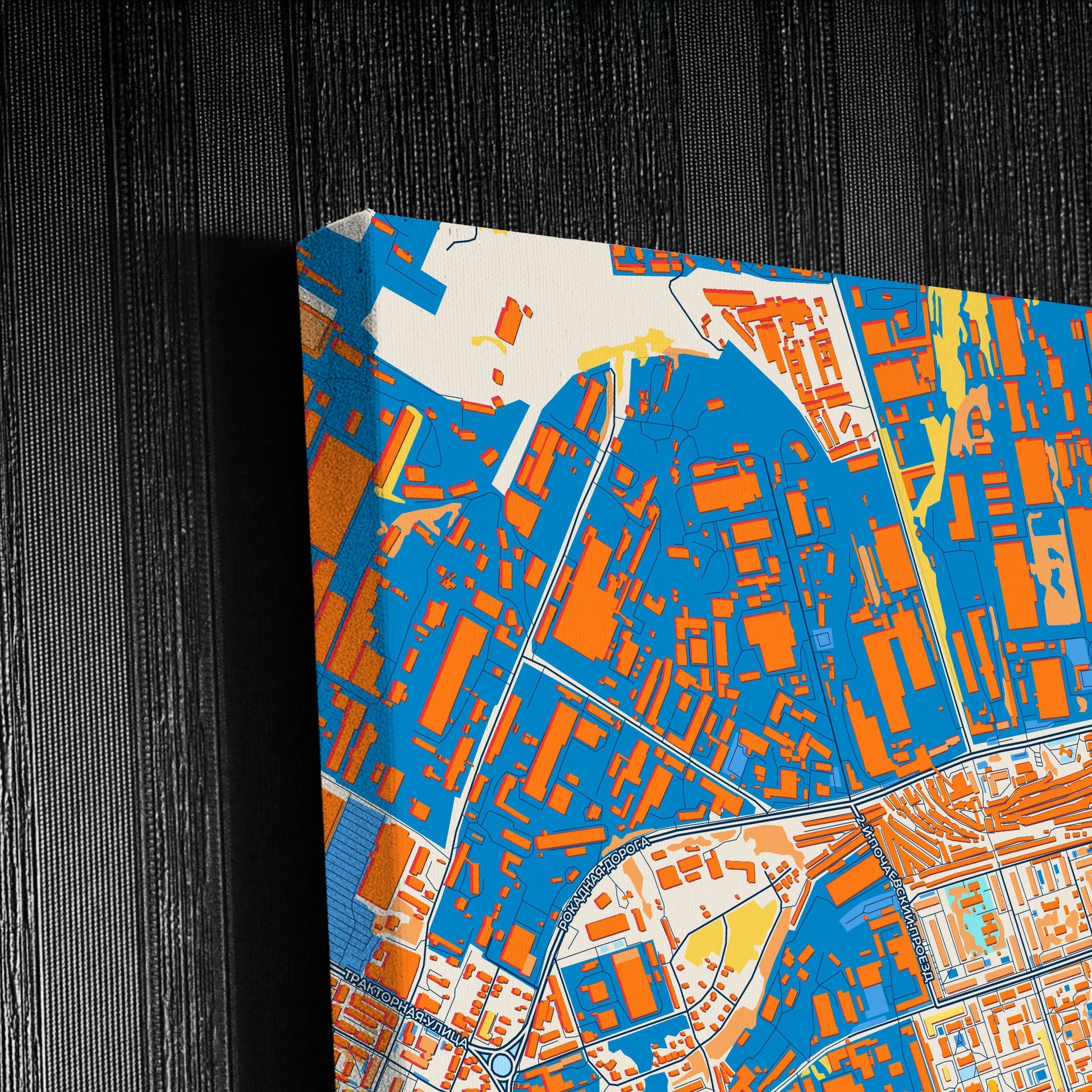 Владимир Russia Colorful City Map Canvas Print Detail