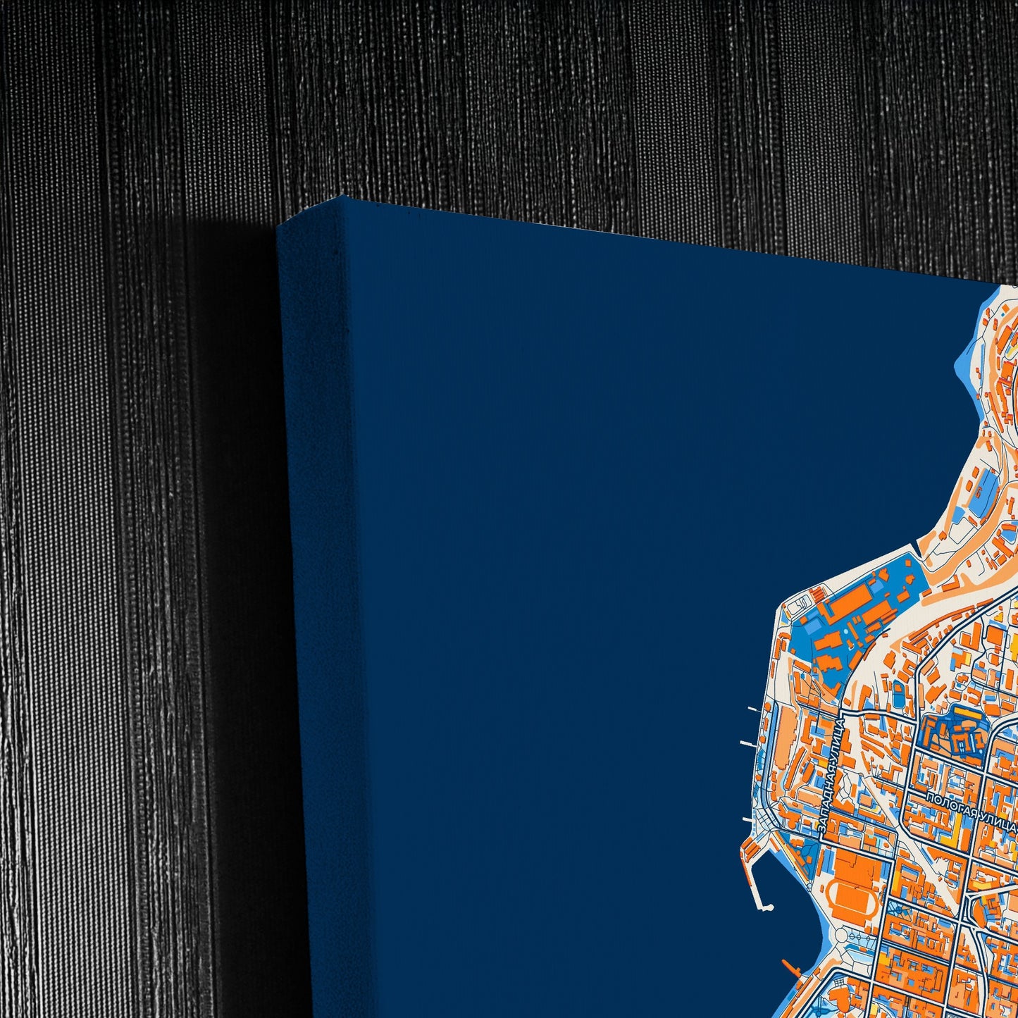 Владивосток Russia Colorful City Map Canvas Print Detail