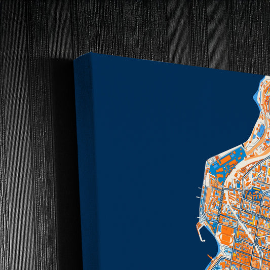 Владивосток Russia Colorful City Map Canvas Print Detail