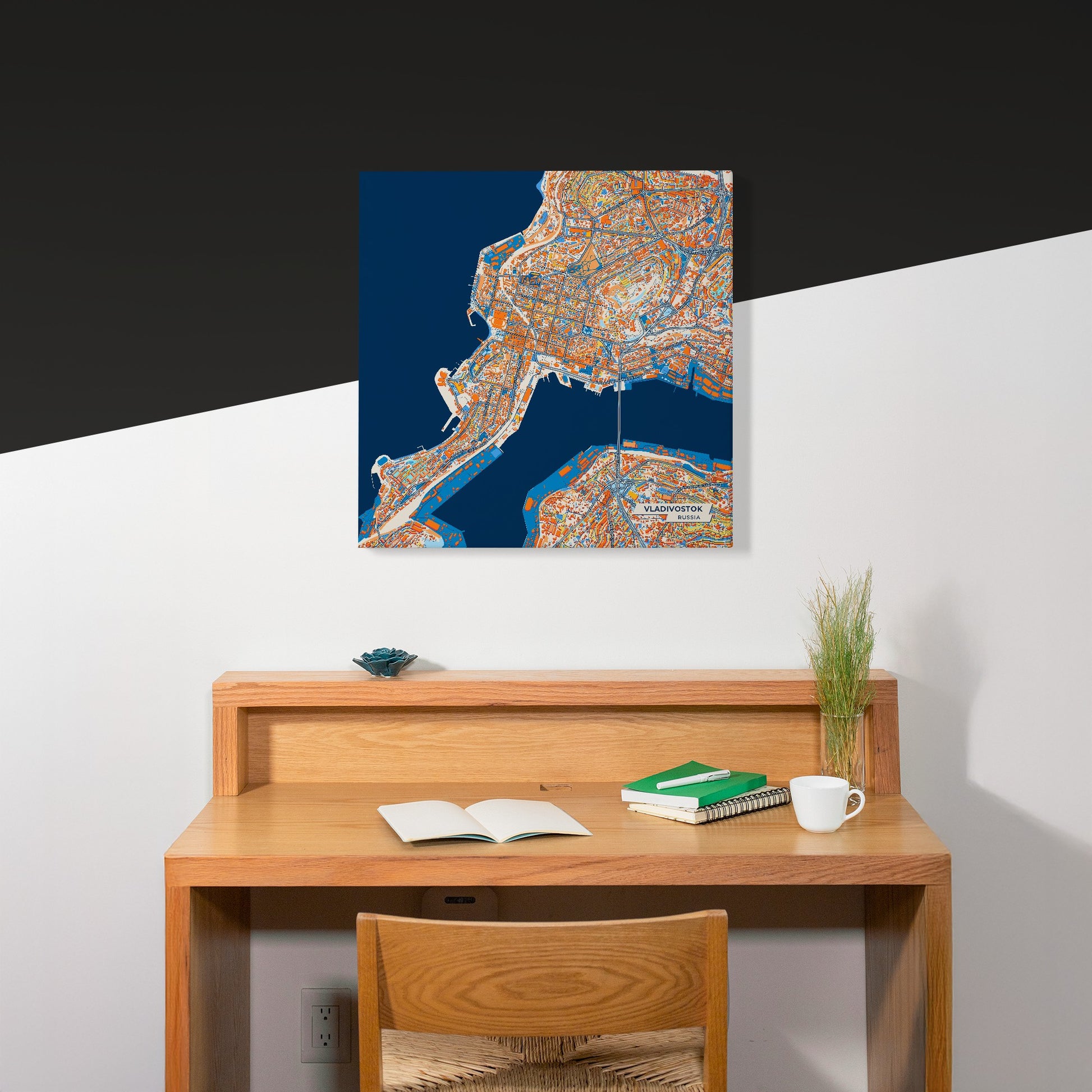 Владивосток Russia Colorful City Map Canvas Print Scene