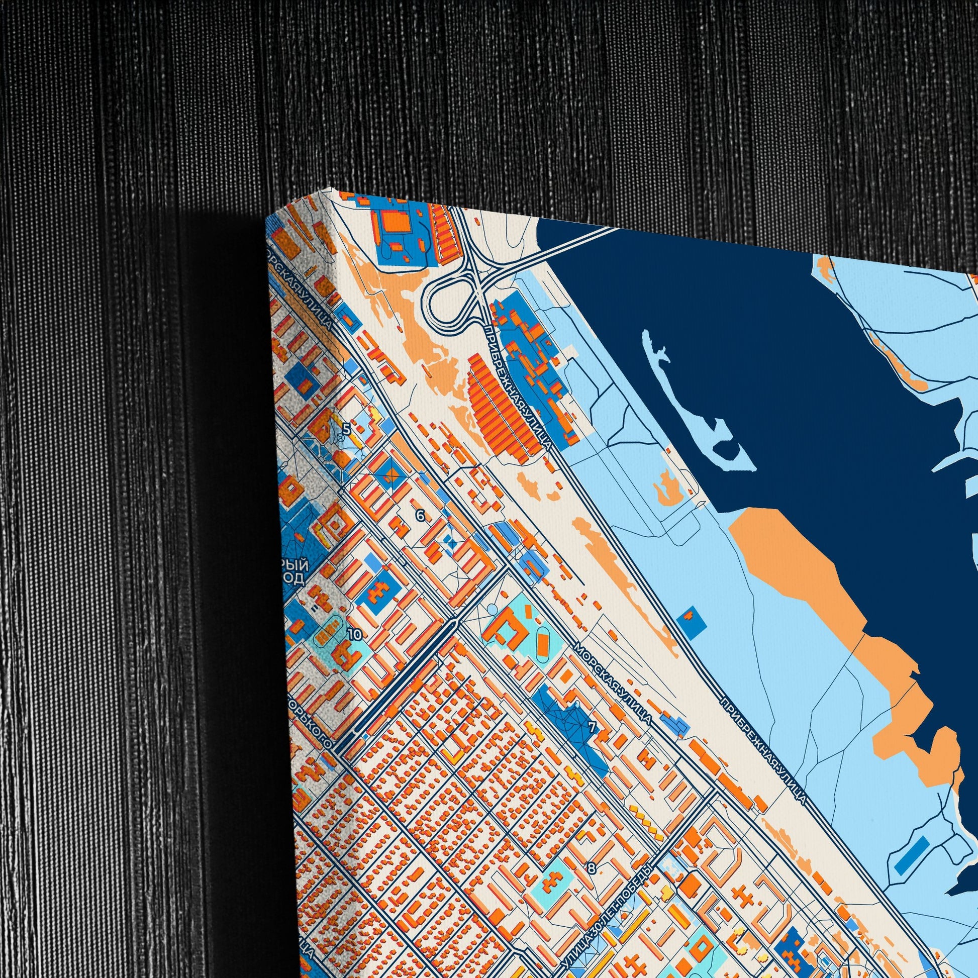 Волгодонск Russia Colorful City Map Canvas Print Detail