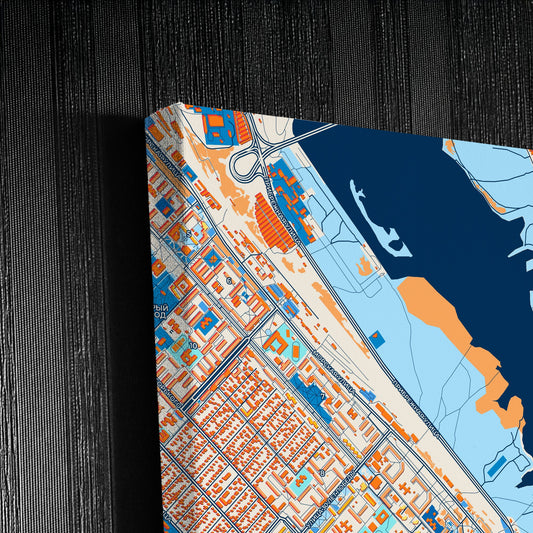 Волгодонск Russia Colorful City Map Canvas Print Detail