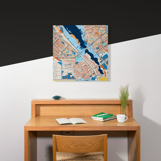 Волгодонск Russia Colorful City Map Canvas Print Scene