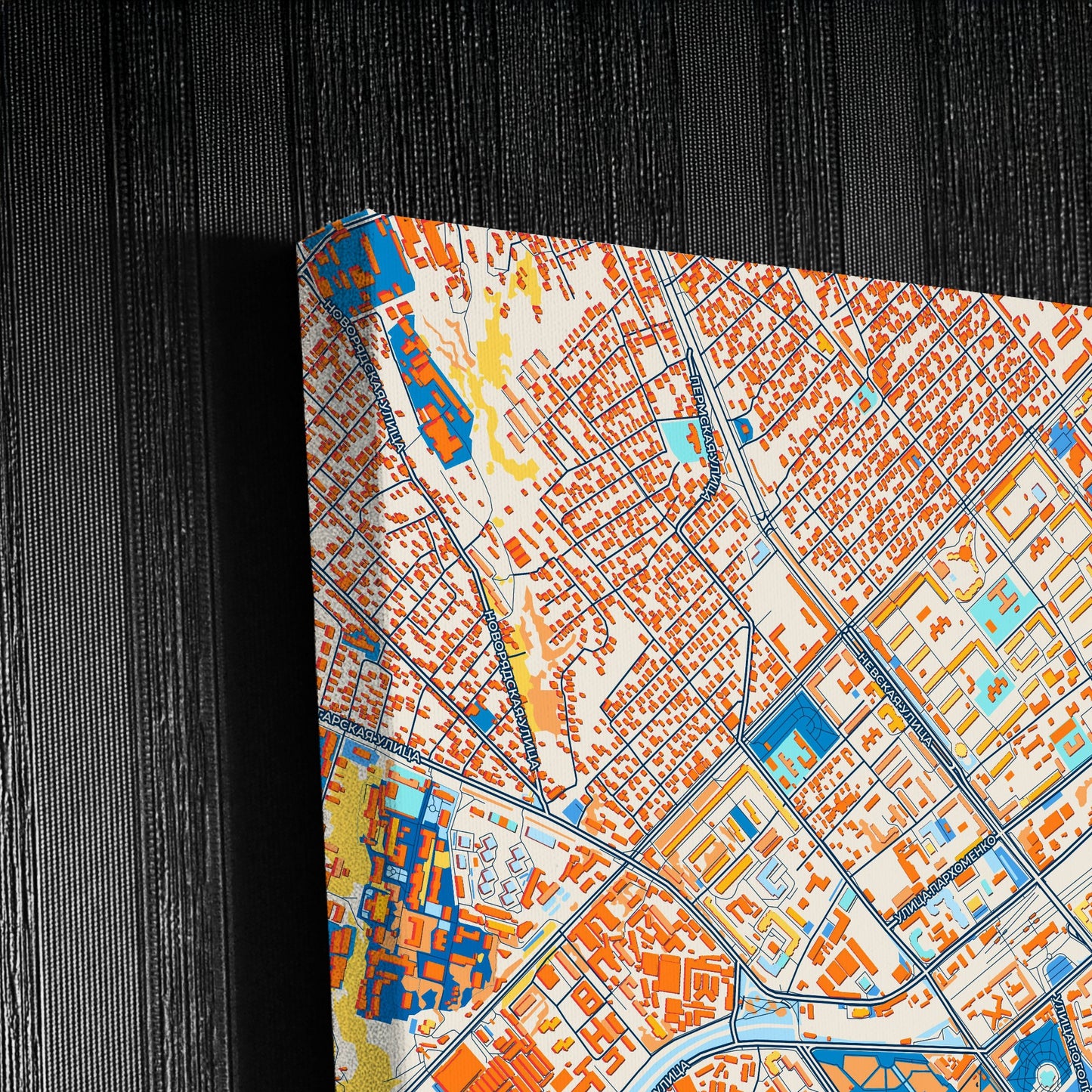Волгоград Russia Colorful City Map Canvas Print Detail