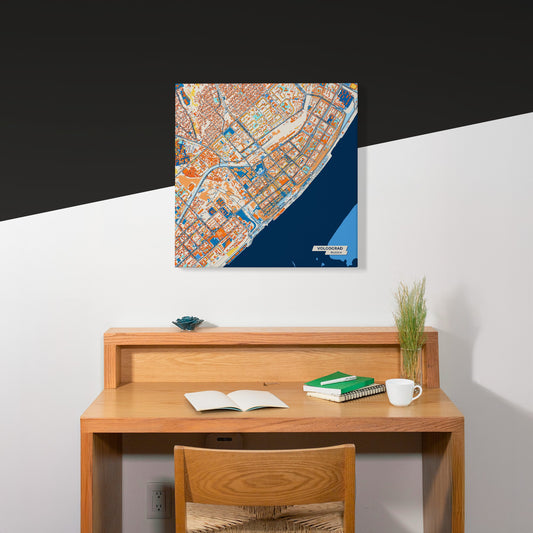 Волгоград Russia Colorful City Map Canvas Print Scene