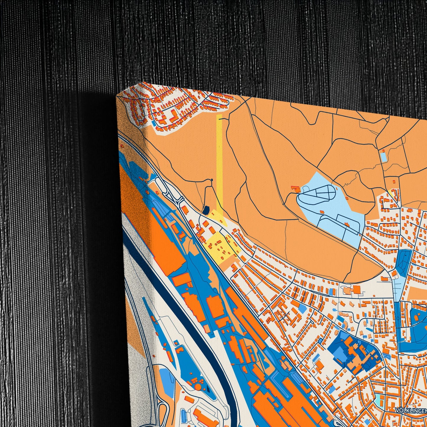 Völklingen Germany Colorful City Map Canvas Print Detail