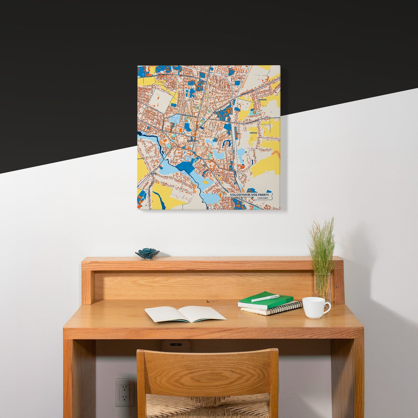 Володимир-Волинський Ukraine Colorful City Map Canvas Print Scene