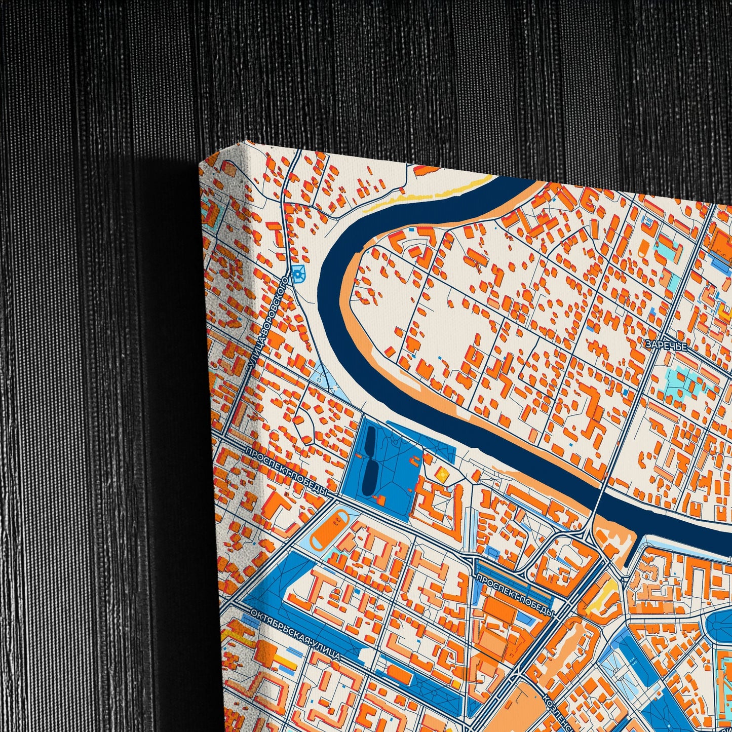 Вологда Russia Colorful City Map Canvas Print Detail