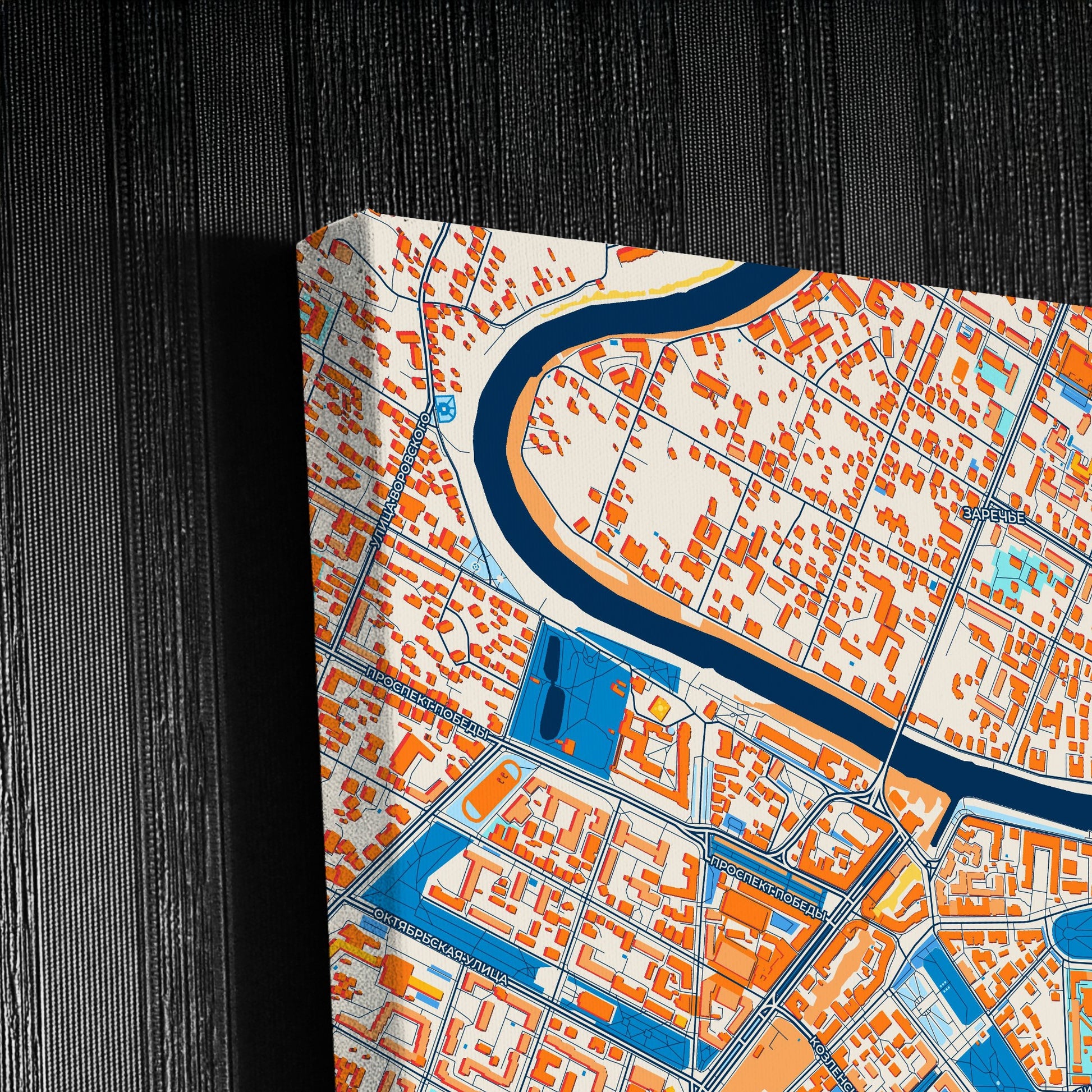 Вологда Russia Colorful City Map Canvas Print Detail