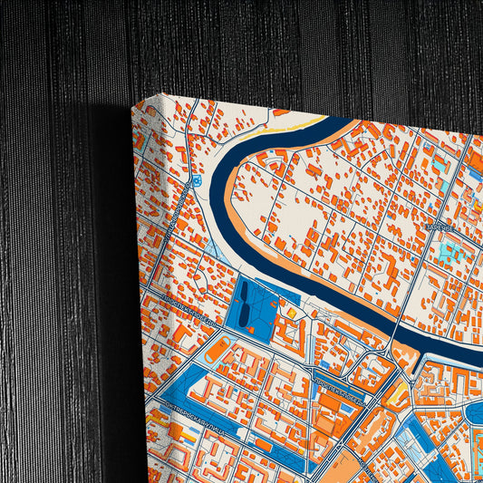 Вологда Russia Colorful City Map Canvas Print Detail