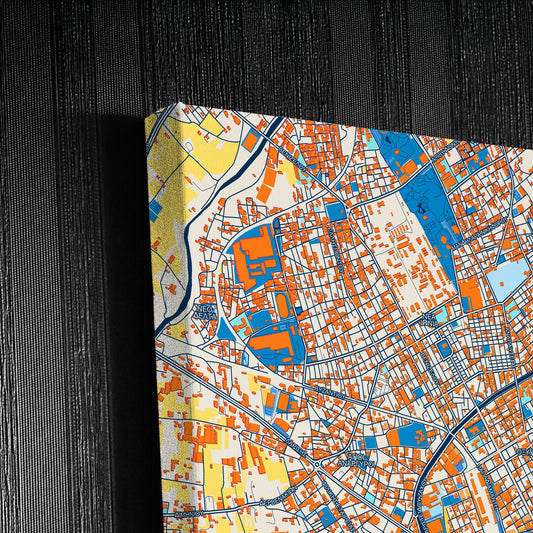 Βολος Greece Colorful City Map Canvas Print Detail