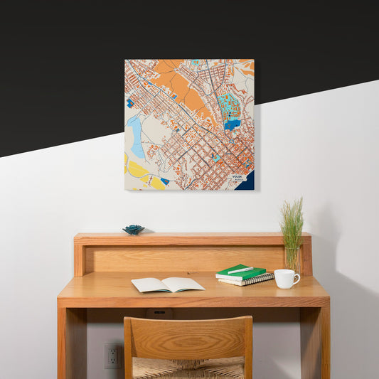 Вольск Russia Colorful City Map Canvas Print Scene