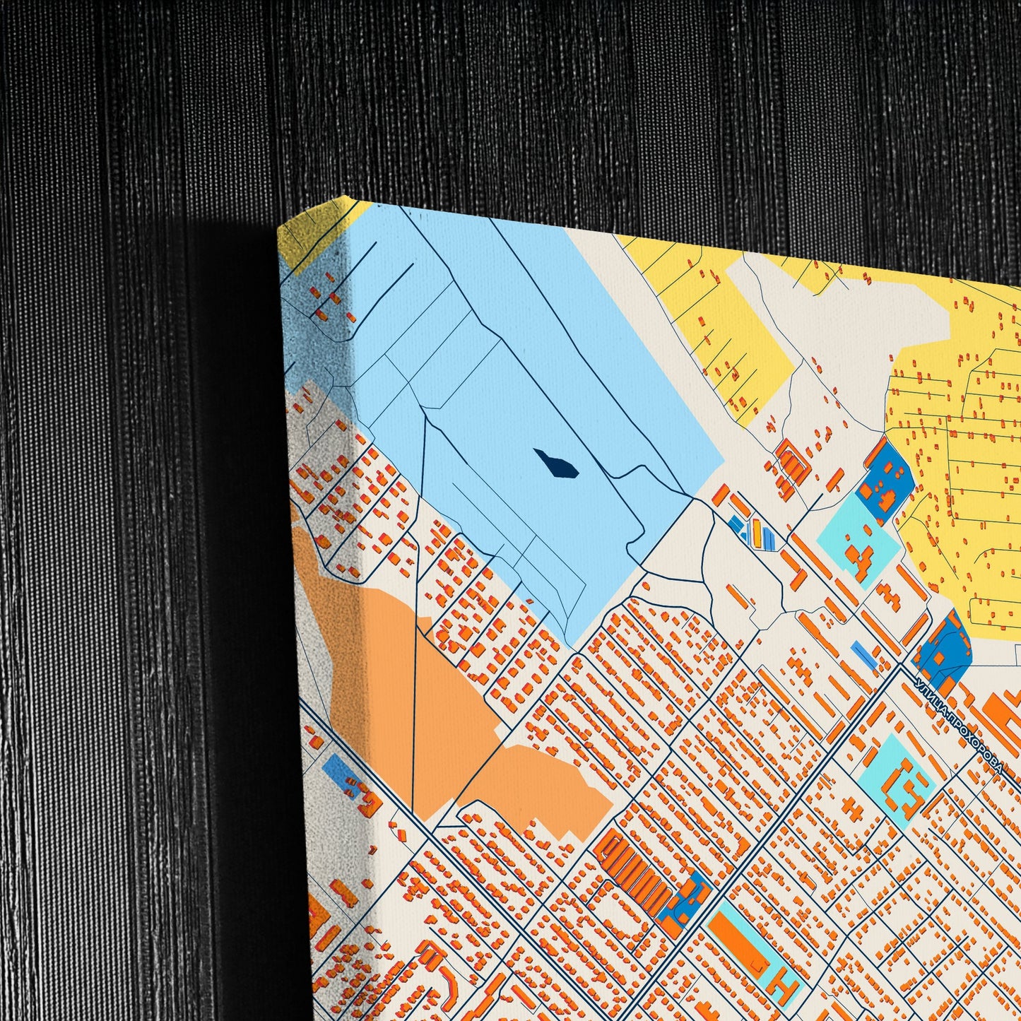 Волжск Russia Colorful City Map Canvas Print Detail