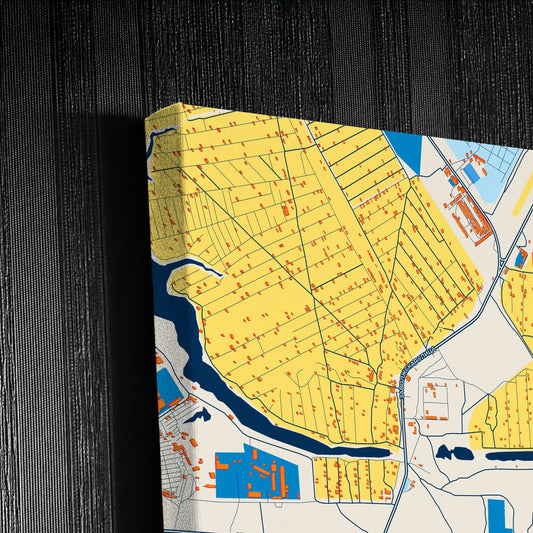 Волжский Russia Colorful City Map Canvas Print Detail