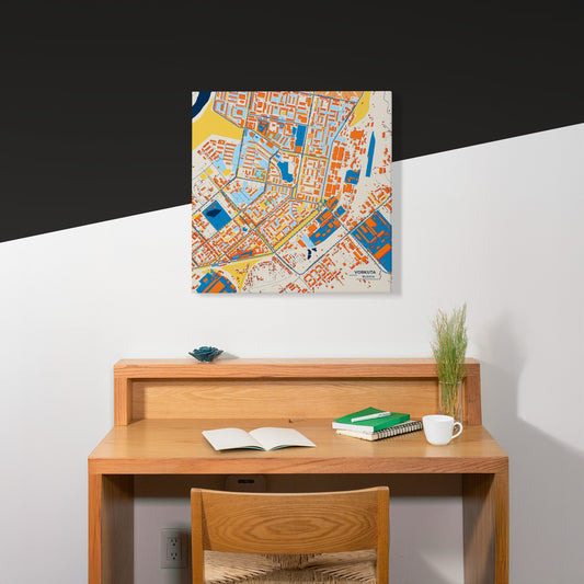 Воркута Russia Colorful City Map Canvas Print Scene