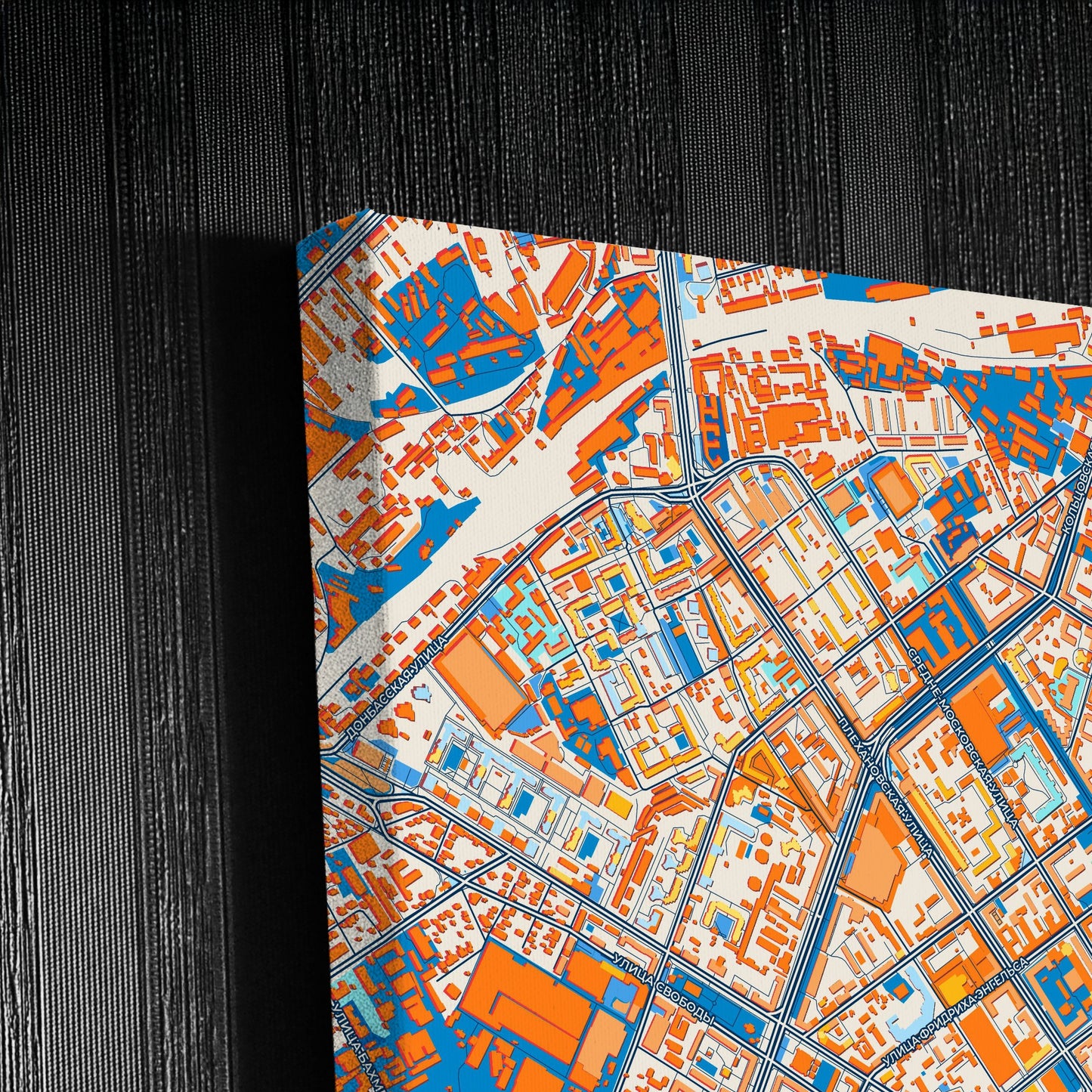 Воронежский Russia Colorful City Map Canvas Print Detail
