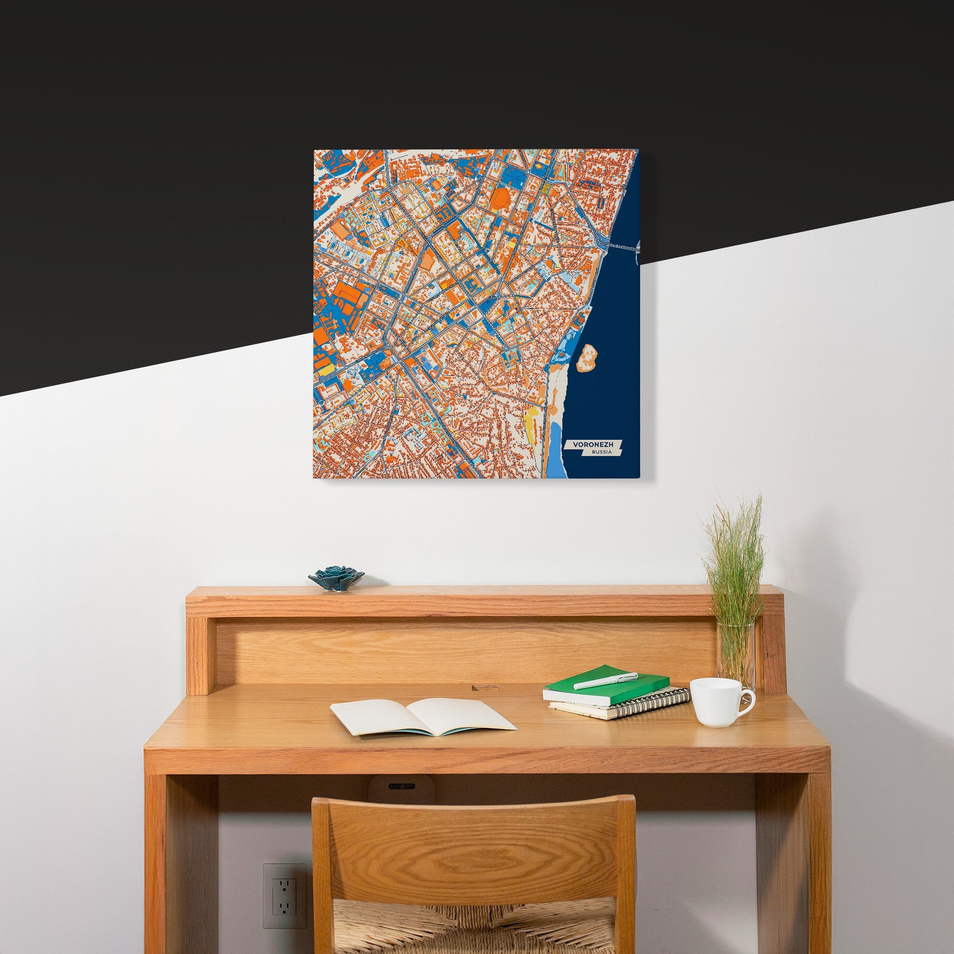 Воронежский Russia Colorful City Map Canvas Print Scene