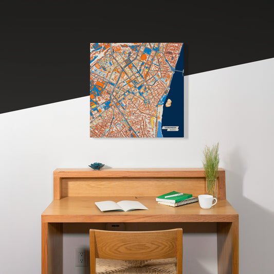 Воронежский Russia Colorful City Map Canvas Print Scene