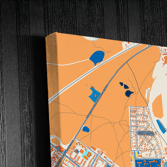 Воскресенске Russia Colorful City Map Canvas Print Detail